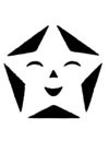 Silhouette pons ster met gezicht - Klik op de afbeelding om het venster te sluiten